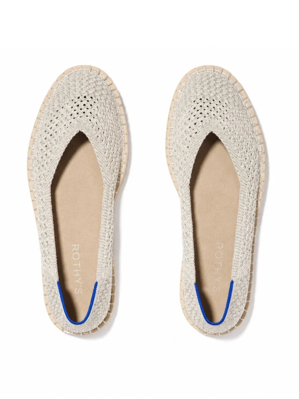 Rothy’s The Espadrille Diamond Metallic Knit Flats Women’s Size 9.5